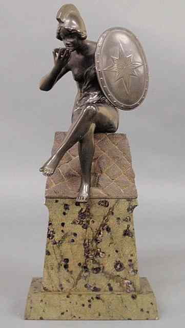 Appraisal: Bronze figure of a seated female warrior early th c