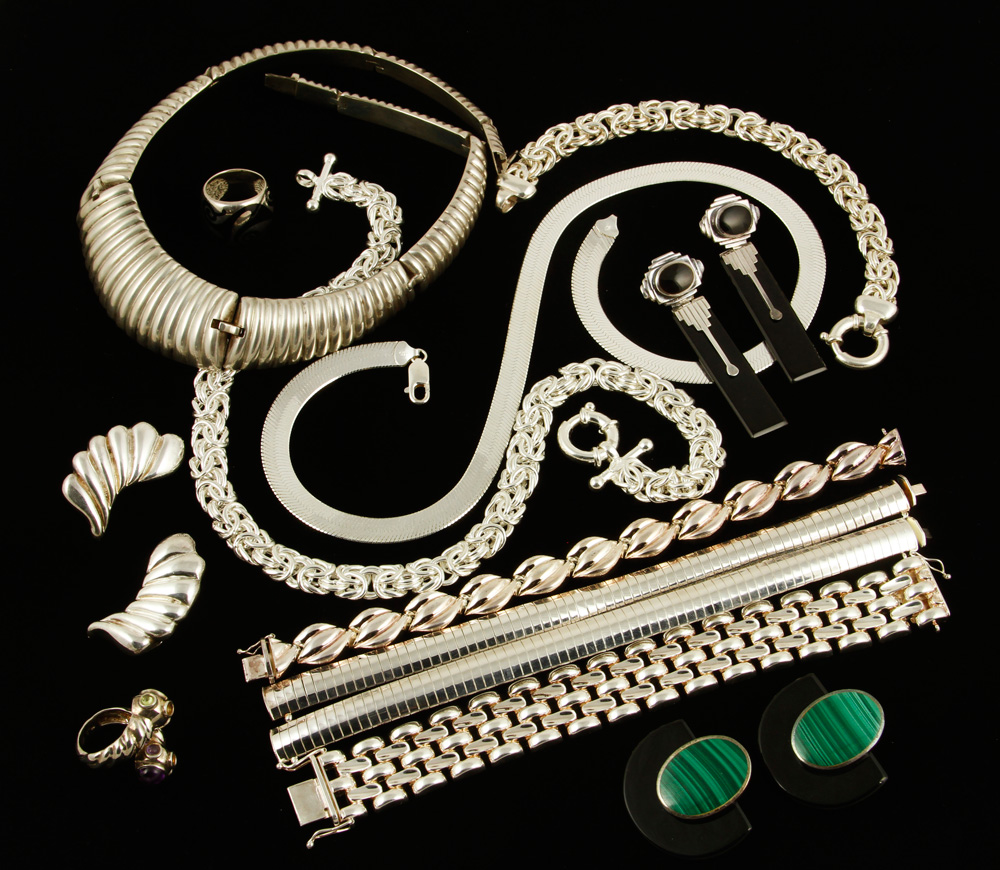 Appraisal: - Lot of Sterling Jewelry Lot of sterling jewelry sixteen