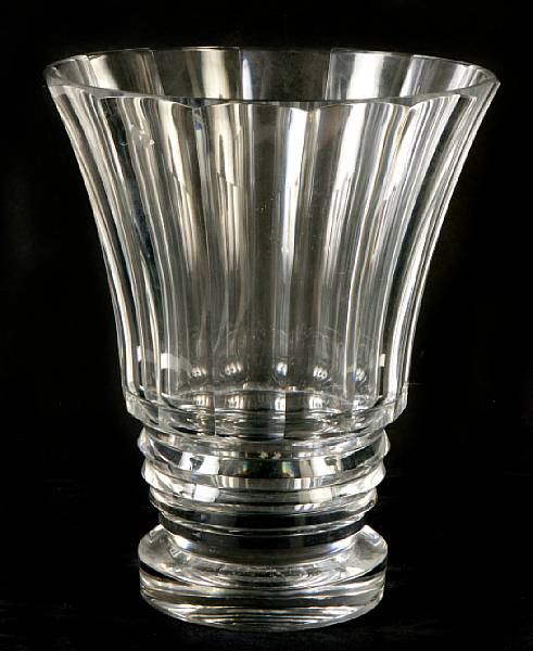 Appraisal: A Baccarat glass pedestal vase with Baccarat stamp height in