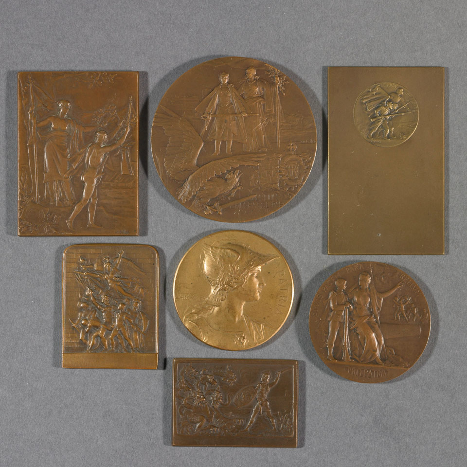 Appraisal: French Military and War Interest Group of Seven Bronze Medals