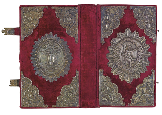 Appraisal: RUSSIAN BINDING WITH HISTORIATED SILVER FITTINGS BINDING Gospels in Church