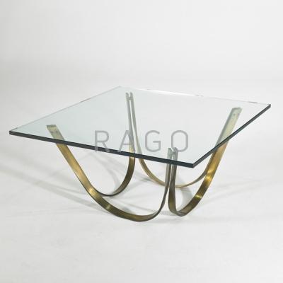 Appraisal: ROGER SPRUNGER DUNBAR Coffee table Berne IN s Bronze and