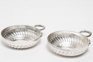 Appraisal: Silver Wine Tasters Tastevins Pair Repousse silver wine taster dishes