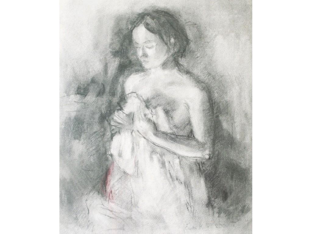 Appraisal: EVA HAMILTON-FISHERCHARCOAL DRAWING'Portraitof a Young Girl'Signed and dated x cm