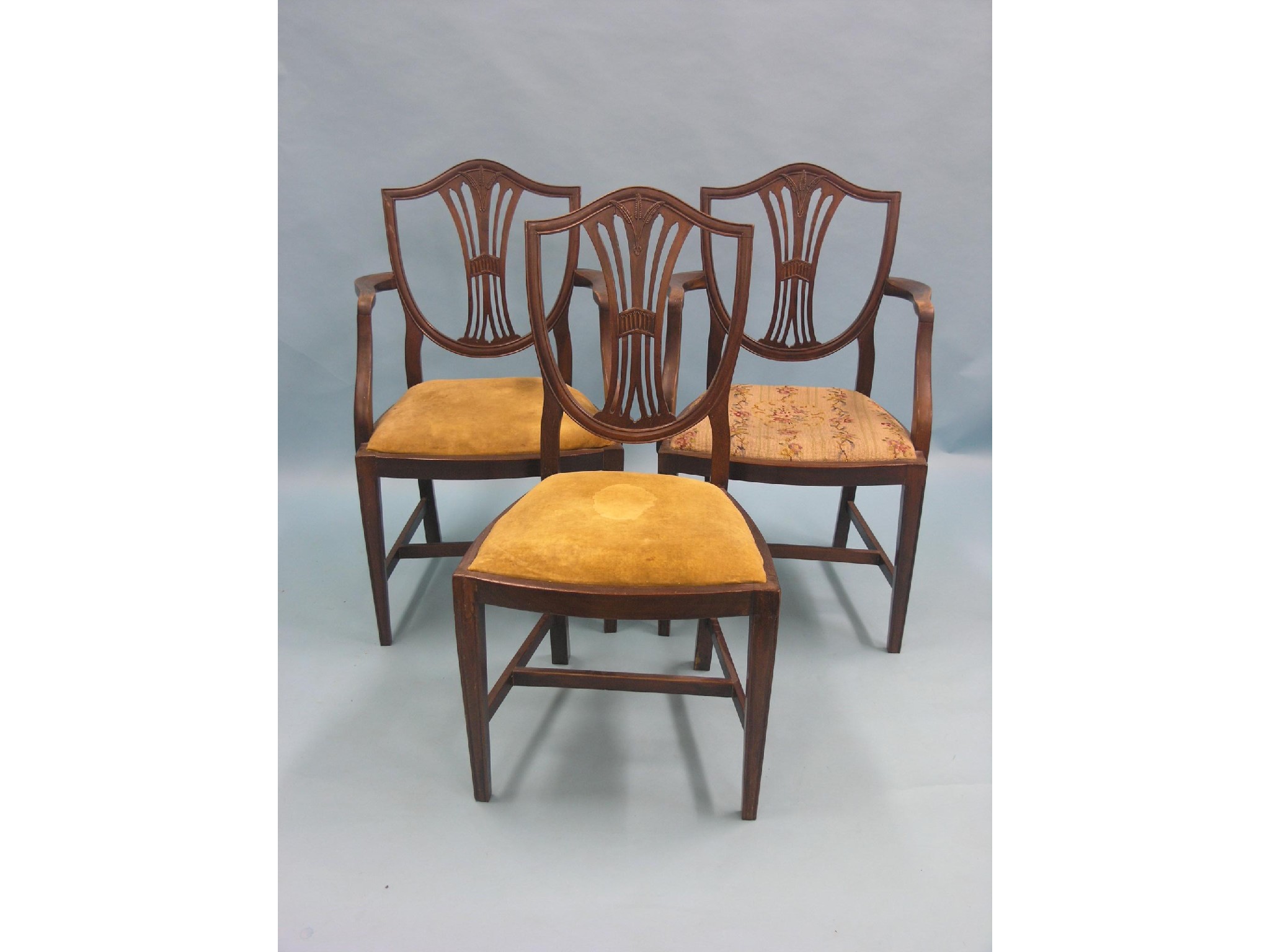 Appraisal: A good set of eight Victorian Hepplewhite mahogany dining chairs