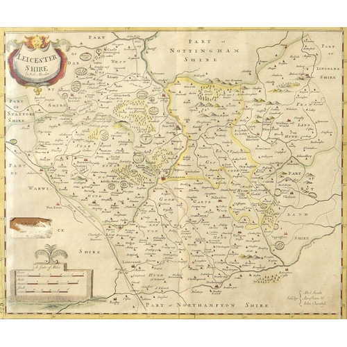 Appraisal: Robert Morden - Leicestershire double page engraved map hand coloured