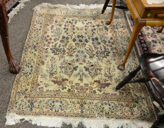 Appraisal: Two piece lot to include Isfahan Oriental throw rug '