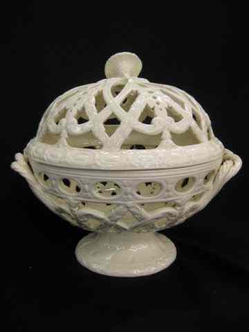 Appraisal: Wedgwood Etruria Ivory Covered Basket elaborate scarce '' diameter plus