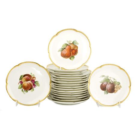 Appraisal: Set of Eighteen Bavarian Porcelain Fruit Plates Estimate -