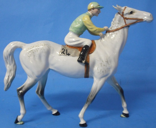 Appraisal: Rare Beswick Jockey on Walking Grey Horse