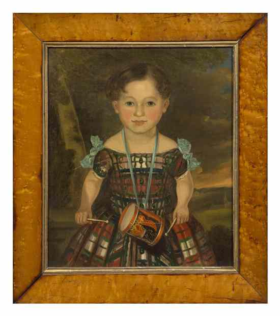 Appraisal: American School th century Portrait of a Young Girl with