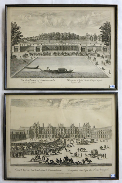 Appraisal: ISRAEL SILVESTRE TWO ENGRAVINGS French - Views of the Palace