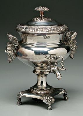 Appraisal: Silver plated hot water urn urn form with double opening