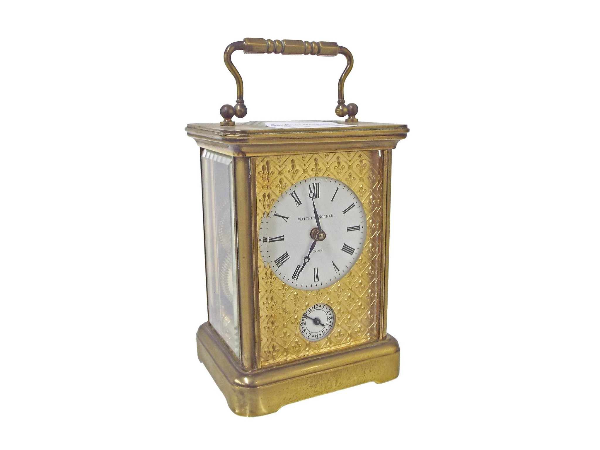 Appraisal: Carriage clock with alarm striking on a bell the principal