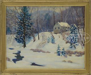 Appraisal: WALLACE WEIR FAHNESTOCK American - WINTER LANDSCAPE WITH BROOK Oil