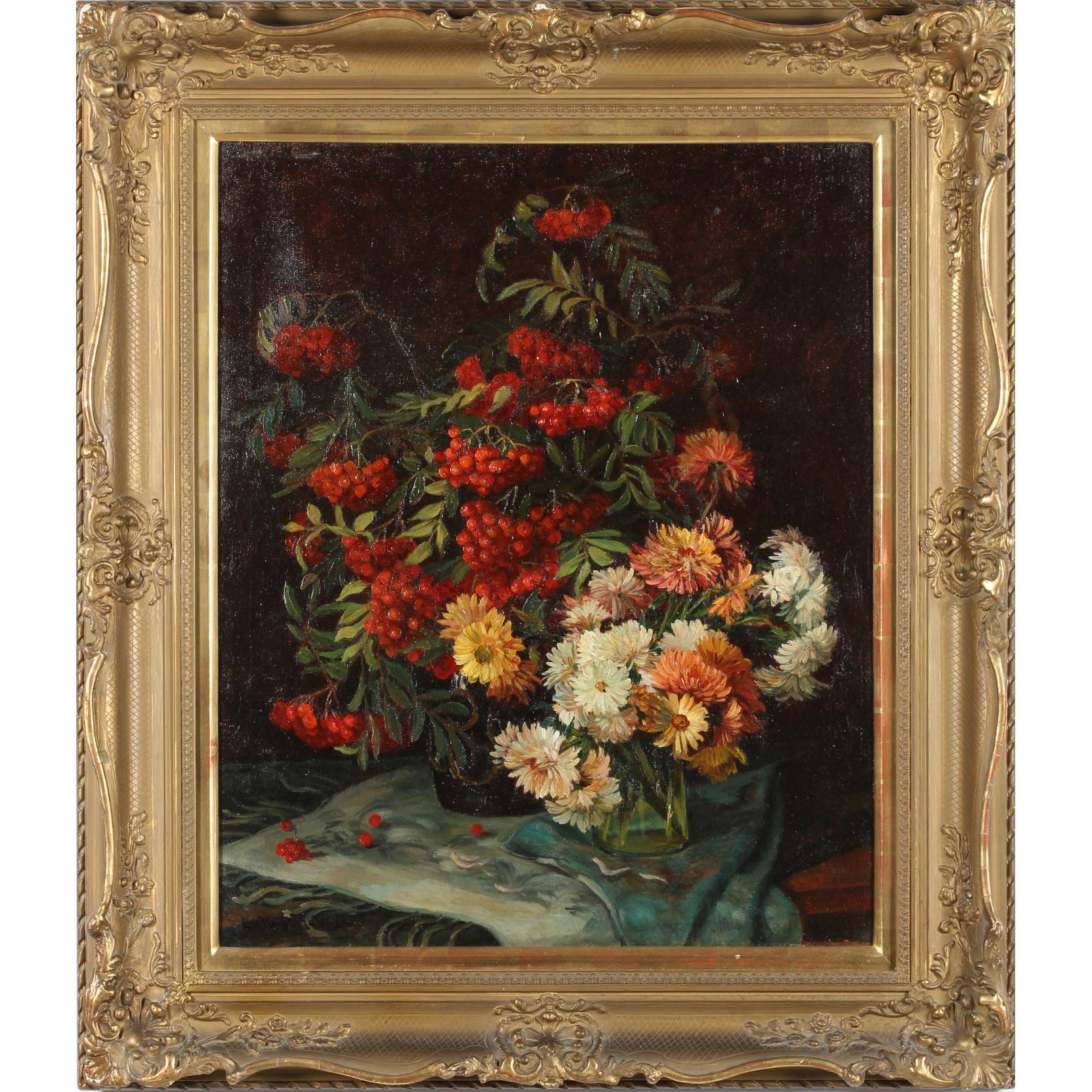 Appraisal: Ella von Reinol-Werner Austrian - Floral Still Life oil on