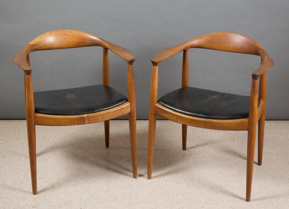 Appraisal: PAIR OF HANS WEGNER JH- ARMCHAIRS Hans Wegner design made