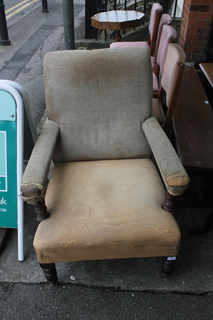 Appraisal: A GILLOWS OF LANCASTER TH CENTURY WALNUT FRAMED ARMCHAIR with