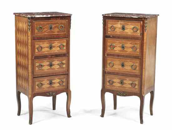 Appraisal: A Pair of Louis XVI Style Gilt Metal Mounted Parquetry