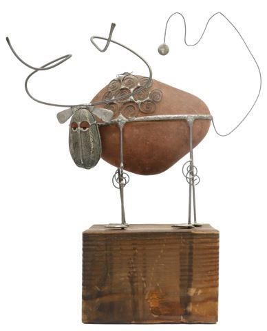 Appraisal: Mixed media sculpture Bevo the Longhorn head and body fashioned