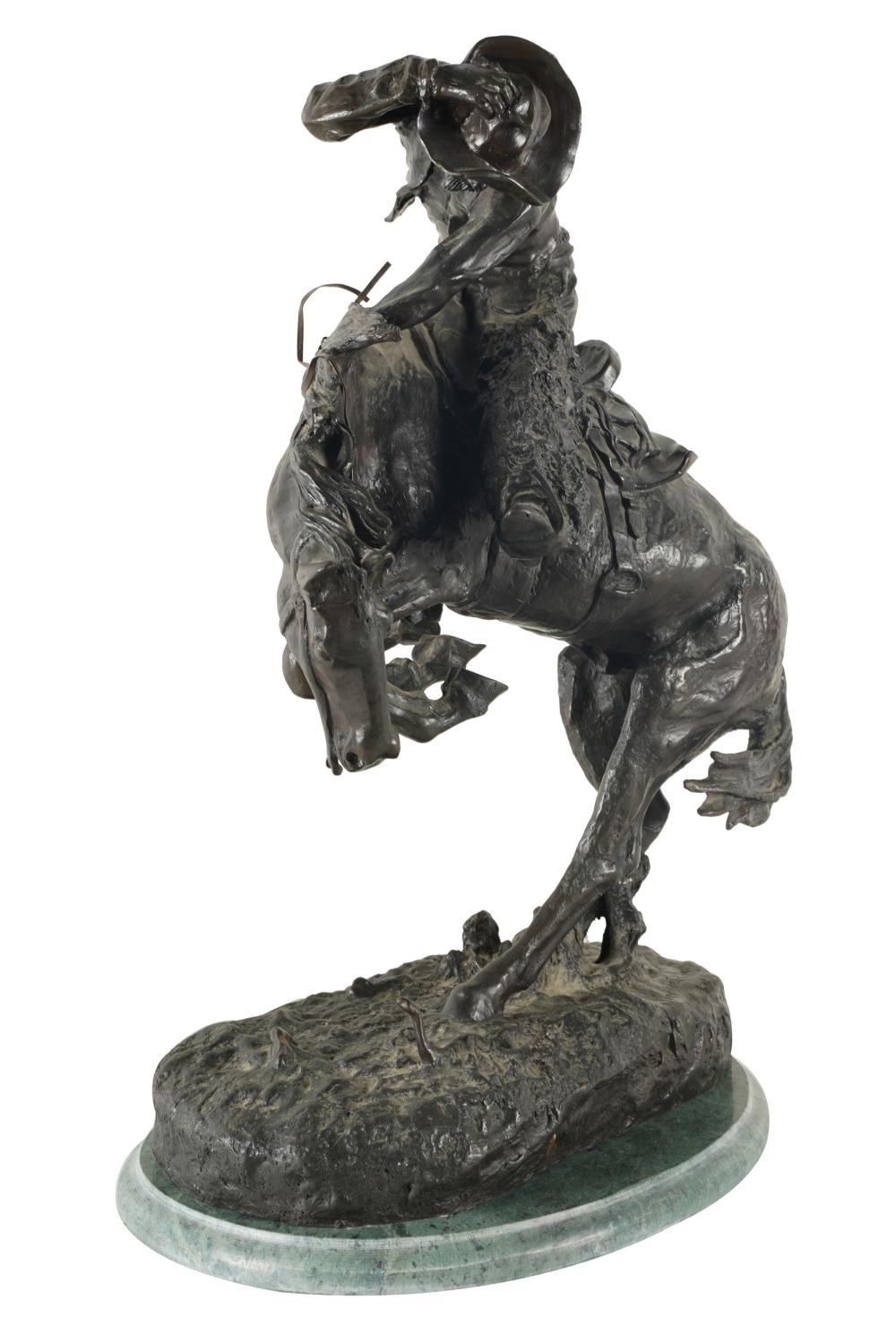 Appraisal: FREDERIC REMINGTON BRONCO BUSTERsigned to base copyright Frederic Remington patinated