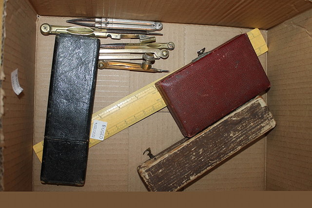 Appraisal: A COLLECTION OF DRAWING INSTRUMENTS including a Victorian brass articulated