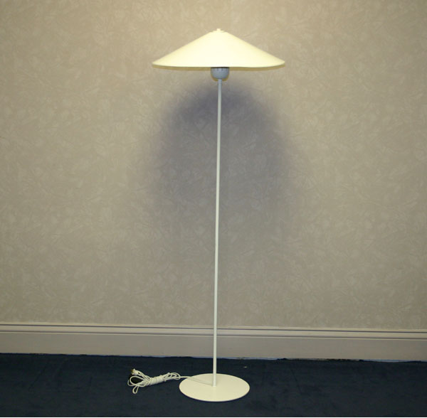 Appraisal: Modern white enameled floor lamp conical shade H Good condition