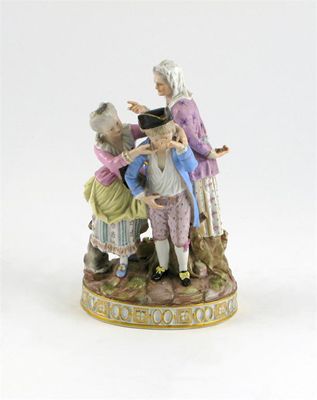 Appraisal: A Meissen model of two children being scolded by an