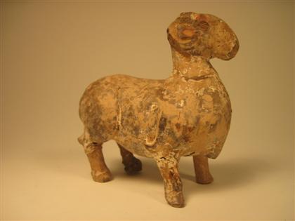 Appraisal: Chinese Han-style terracotta ram modelL in