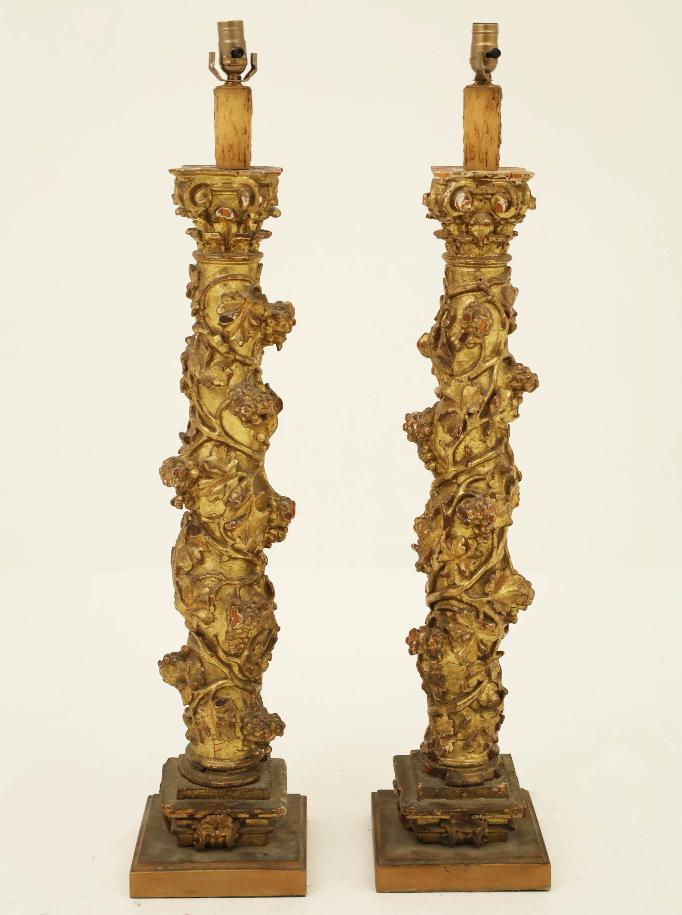 Appraisal: PR OF ITALIAN GILT WOOD FLOOR TORCHIERES Pair of Italian