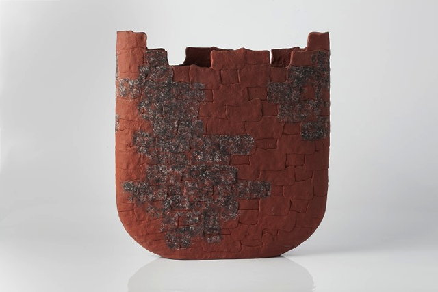 Appraisal: Geoffrey Eastop British - 'Wall Pot' circa hand-built stoneware sprayed