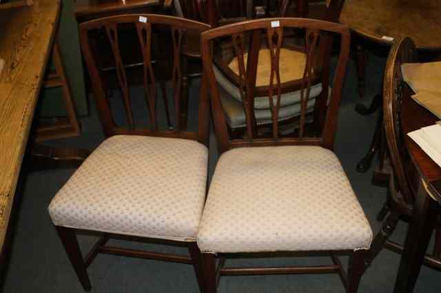 Appraisal: A PAIR OF GEORGE III MAHOGANY RAIL BACK STANDARD CHAIRS