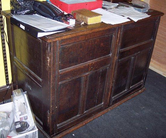 Appraisal: An oak chest the panelled top over two panelled doors