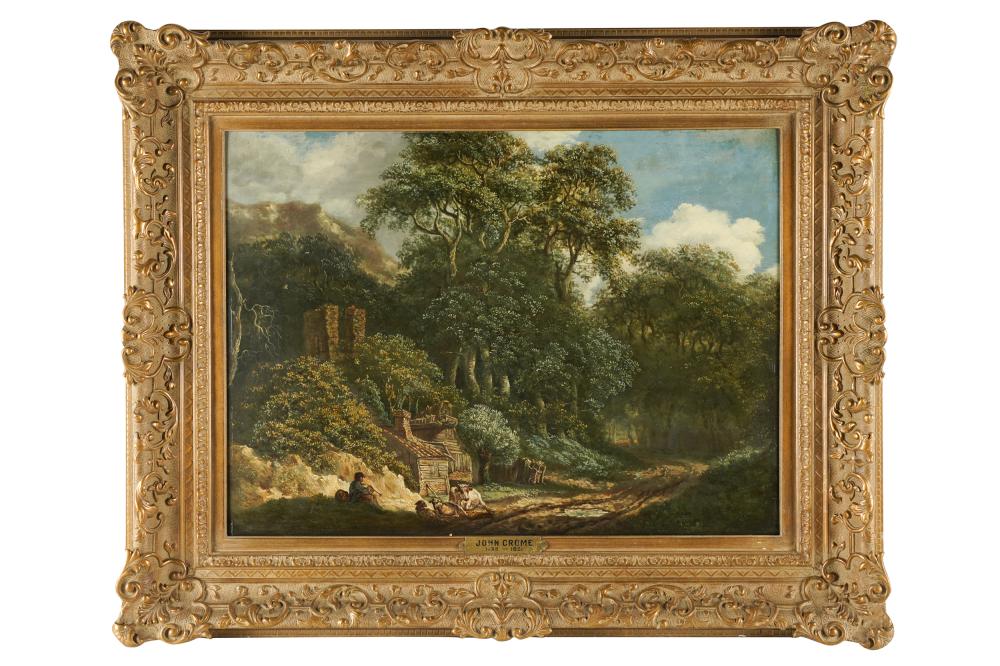 Appraisal: ATTRIBUTED TO JOHN CROME - LANDSCAPEoil on wood panel no