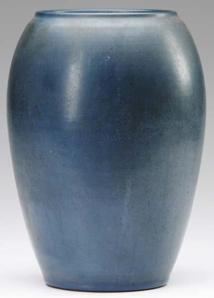 Appraisal: MARBLEHEAD Large ovoid vase covered in a smooth matte blue