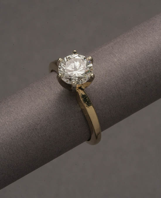 Appraisal: Lot Property of Various Owners -Karat Yellow-Gold Solitaire Diamond Ring