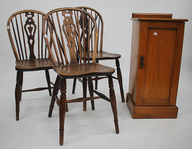 Appraisal: TWO OLD ASH AND ELM WINDSOR CHAIRS each with pierced