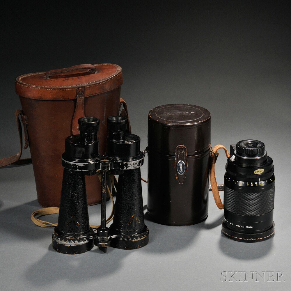 Appraisal: Nikkor Lens and a Pair of Barr Stroud Binoculars the