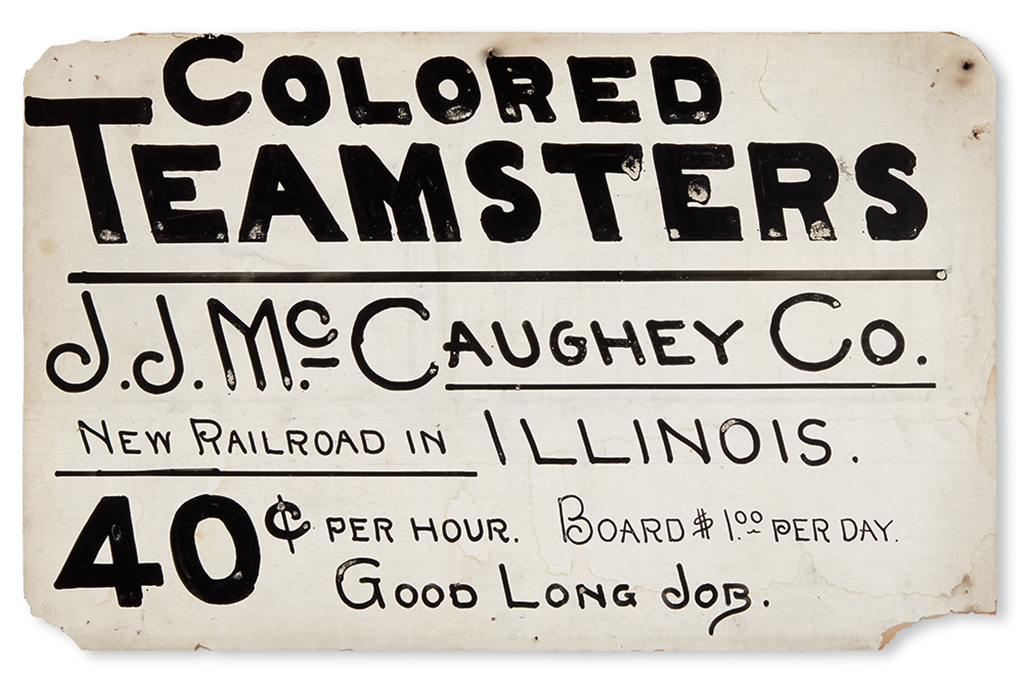 Appraisal: LABOR RAILROADS Colored Teamsters J J McCaughey Co New Railroad