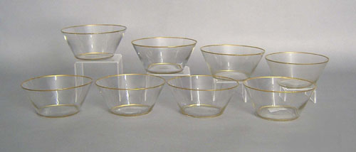 Appraisal: Eight Baccarat glass bowls h dia