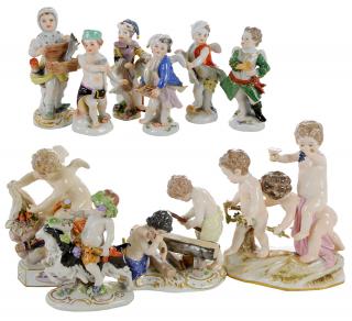 Appraisal: Nine Meissen Figurines with one Capo di Monte German late