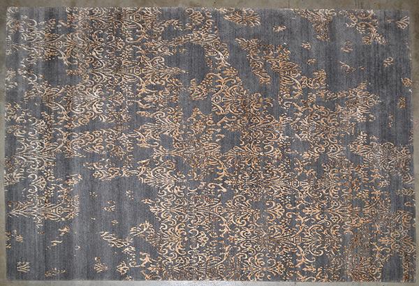 Appraisal: FINE MODERN FRENCH FLORAL DESIGN Wool Bamboo Silk inlays Fine