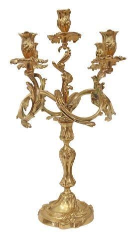 Appraisal: Rococo style gilt metal candelabra th c five candle sockets