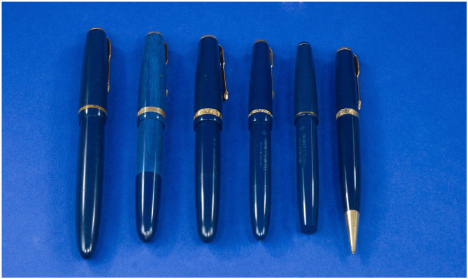 Appraisal: Parker A Parker Duofolds blue pens one blue pencil