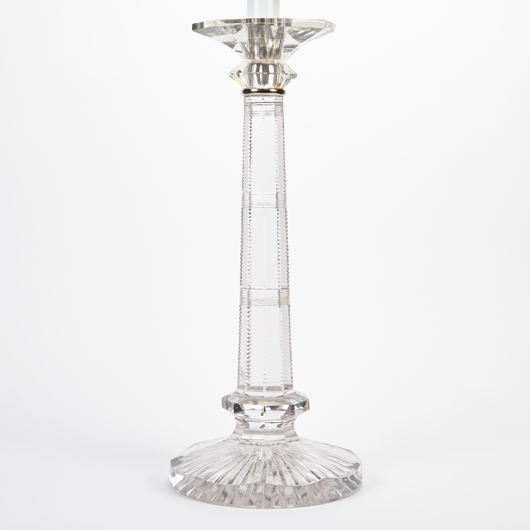 Appraisal: English Cut Glass Lamp Of octagonal form with a flaring