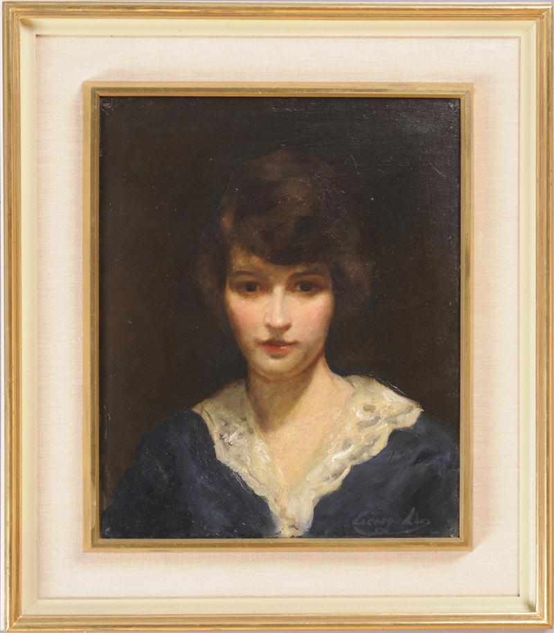 Appraisal: MANNER OF GEORGE LUKS PORTRAIT OF A YOUNG WOMAN Oil