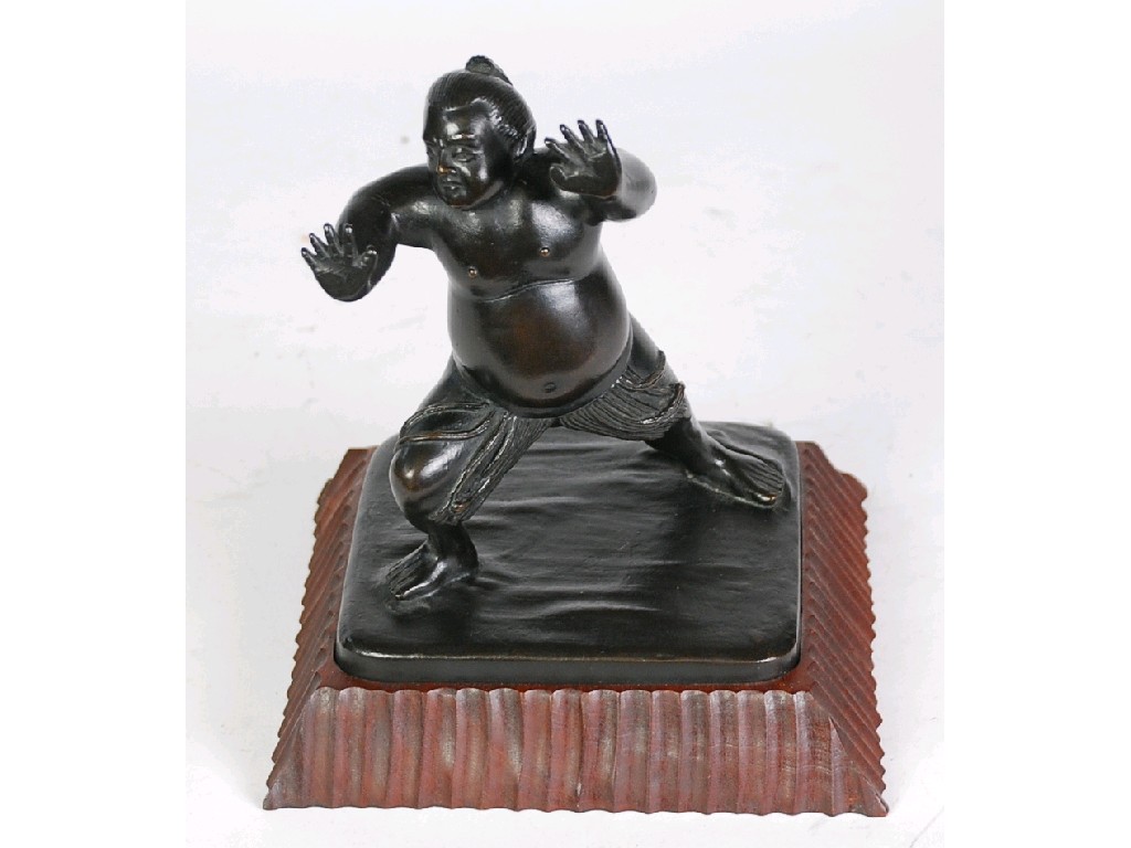 Appraisal: JAPANESE MEIJI PERIOD BRONZE FIGURE OF A SUMO WRESTLER BY