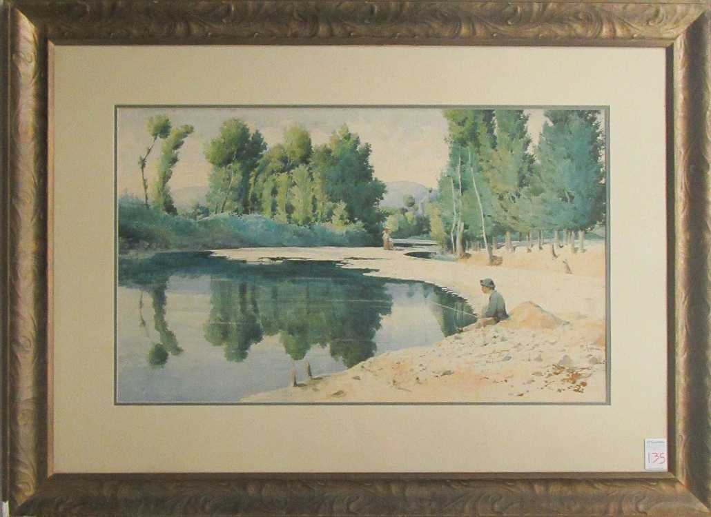 Appraisal: TEODORA REYMAN WATERCOLOR ON PAPER Italy th century River landscape