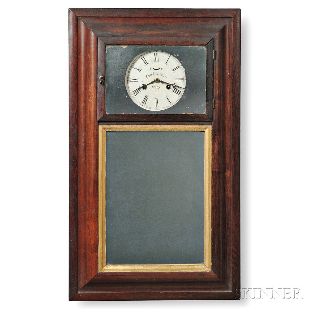 Appraisal: Lever Time Piece Eight-day Mirror Clock attributed to George Hills