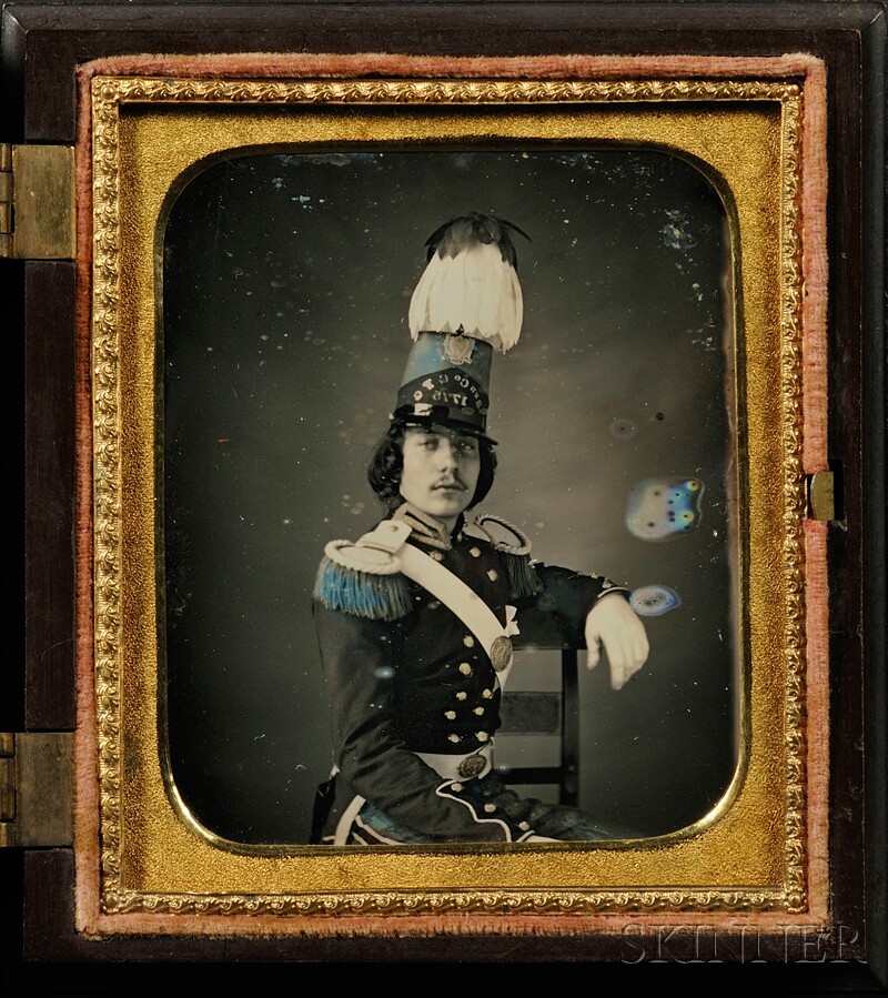 Appraisal: Sixth Plate Daguerreotype Portrait of an Officer in Dress Uniform